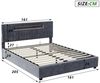 PXloue Polsterbett mit bettkasten (LED-Beleuchtung) 160x200 cm, Doppelbett,Stauraumbett,Hydraulisch anhebbarer Bettstauraum,160x200 cm Bild 3