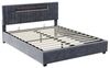 PXloue Polsterbett mit bettkasten (LED-Beleuchtung) 160x200 cm, Doppelbett,Stauraumbett,Hydraulisch anhebbarer Bettstauraum,160x200 cm Bild 4