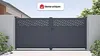 Vente-unique - BAZIO Eingangstor Metall Grau - B 4,6 cm x H 176 cm x L 300 cm Bild 2