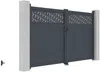 Vente-unique - BAZIO Eingangstor Metall Grau - B 4,6 cm x H 176 cm x L 300 cm Bild 5