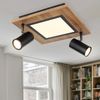 LED Deckenleuchte, Holzoptik, Strahler schwenkbar L 30 cm Bild 3
