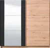 Vente-unique - Kleiderschrank mit Spiegel + 2 Schiebetüren - B. 217 cm - Eichefarben & Schwarz - PHILADELPHIE Bild 3