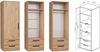 Marmex Möbel Arti 03BN Eintüriger Kleiderschrank mit Erweiterung, Kleiderschrank mit zwei Schubladen, Einlegeböden und Kleiderstange, Geschlossenes Hochregal, laminierte Spanplatte, artisan Eiche, 63,2x227,5x53,6 cm Bild 3