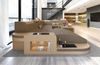 Stoff Wohnlandschaft Wave XL Materialmix - Mikrofaserstoff - Taupe-Sandbeige - Rechts Bild 2