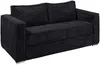Vente-unique - LORETO Sofa SamtStoff Schwarz - B 223 cm95 cm x H 90 cm x L 195 cm Bild 2