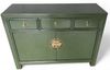 Vintage Kommode Oliv Olivgrün Messingkreis chinesisch Schrank Sideboard Kolonial-Stil Antik-Stil Lowboard asiatisch orientalisch Fernost shabby-chic Landhaus Bild 3