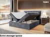 MEBLINI Boxspringbett DRAGO 160x200 cm mit Bettkasten - H4/Dunkelgrau Samt Polsterbett - Doppelbett mit Topper & Taschenfederkern-Matratze Bild 5