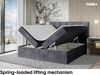 MEBLINI Boxspringbett DRAGO 160x200 cm mit Bettkasten - H4/Dunkelgrau Samt Polsterbett - Doppelbett mit Topper & Taschenfederkern-Matratze Bild 3