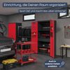 Werkzeugschrank mit Lochwand AESO - Mit Schubladen, Abschließbar | Metallschrank mit Werkzeugwand Werkstattschrank Perforierte Rückwand, 185x92x50cm Anthrazit-Rot Bild 3