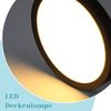 ZMH LED Deckenleuchte Ø 30 cm - 24 W, Schwarz, 3000 K - Moderne Beleuchtung für Küche, Bad, Flur, Schlafzimmer Bild 5