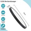 ZMH LED Deckenleuchte Ø 30 cm - 24 W, Schwarz, 3000 K - Moderne Beleuchtung für Küche, Bad, Flur, Schlafzimmer Bild 3