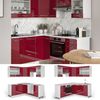 Eckküche Fame-Line Bordeaux Hochglanz/Weiß 190 x 46 cm ohne Arbeitsplatte Vicco Bild 2