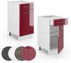 Küchenunterschrank Fame-Line Bordeaux Hochglanz 40 cm ohne Arbeitsplatte Vicco Bild 5