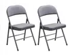 Vente-unique - ORTENSIA Stuhl Samt Grau - B 49 cm x H 79 cm x L 46 cm Bild 3