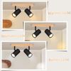 ZMH Deckenstrahler Schwarz Holz Deckenleuchte - Deckenspots 2 Flammig GU10 Flurlampe 350° Schwenkbar Industrial Retro Wandstrahler für Wohnzimmer Schlafzimmer Küche Korridor Esszimmer Bild 5