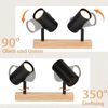 ZMH Deckenstrahler Schwarz Holz Deckenleuchte - Deckenspots 2 Flammig GU10 Flurlampe 350° Schwenkbar Industrial Retro Wandstrahler für Wohnzimmer Schlafzimmer Küche Korridor Esszimmer Bild 4