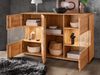 Massivart® Sideboard 150 cm Breite Massivholz Wildeiche geölt Hirnholz »TORVEN«, montiert · 3 Drehtüren · Glaseinsatz · Soft-Close-Funktion Bild 3