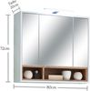 Spiegelschrank 'Milano mit LED-Beleuchtung, Wildeiche weiß Bild 4