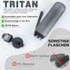 AOPREL Trinkflasche 1l BPA-Frei Tritan Sport Kohlensäure geeignet Grau Bild 4