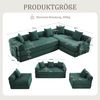 Familiensofa, mit Stauraum & modularer Funktion vakuumverpackt für mühelose Montage frei kombinierbare Module haustierfreundlich, Smaragdgrün, Bild 2