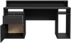 Gamingtisch >TEZAUR< Schublade,Tür, 4 Fächer, schwarz - 160x91x72cm (B/H/T) Bild 3
