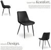 tectake Esszimmerstuhl Set Stuhl (2er Set, 2 St), gepolstert, in Samtoptik Bild 3