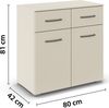 rauch Aditio Box, Kommode, 2-türig, 2 Schubladen, mit Softclose-Funktion, Farbe Beige, BxHxT 80x81x42cm Bild 4