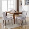 2er Set Grau Esszimmerstuhl mit Massivholzrahmen, gepolsterter Sitz & geschwungener Rückenlehne, komfortabler Designstuhl für Zuhause Bild 5