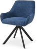 GOEURVANT 1178 Esszimmerstühle 4er-Set mit Armlehnen, 360° Drehbar, Chenille - Blau Bild 5