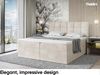MEBLINI Boxspringbett DRAGO 140x200 cm mit Bettkasten - H3/Creme Samt Polsterbett - Doppelbett mit Topper & Taschenfederkern-Matratze Bild 2