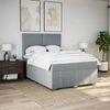 vidaXL Boxspringbett mit Matratze Hellgrau 140x200 cm Stoff 3293984 Bild 5