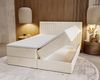 GRAINGOLD Marbella Doppelbett 160x200,Boxspringbett mit Kopfteil und Bettkästen, Velour-Stoff, Beige Bild 4