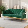 Schlafsofa 175x80x73,5 cm in Grün, Samtbezug, mit Schlaffunktion und verstellbarer Rückenlehne Bild 2