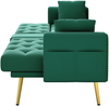 Schlafsofa 175x80x73,5 cm in Grün, Samtbezug, mit Schlaffunktion und verstellbarer Rückenlehne Bild 5