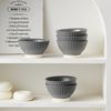 JIWOO Schale 6er Ø12cm, Müslischale Eisschale FrühstückSchale Dessertschale, Keramik, (Schaleset, 6-tlg), Ø12 cm Hochwertiges Matt Schalen Grau Mikrowellenofen Spülmaschine Bild 3