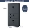 Aktenschrank abschließbar FILIP - mit Tresor & Schubladen| Büroschrank aus Stahl Metallschrank Werkstatt Mehrzweckschrank Werkzeugschrank, 185x90x40cm Anthrazit Bild 2