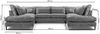 AX LIVING Couch hellgrau Castellio Wohnlandschaft U Form XXL Bild 3
