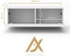 AX LIVING Lowboard TV Kommode 100 cm Barvo Weiß Matt/Hochglanz Hängend Bild 5