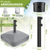 tillvex® Sonnenschirmständer GRAVIA mit Rollen & Bremsen Grau | Schirmständer befüllbar 37 Liter / 56 kg | Schirmgewicht Sonnenschirm & Marktschirm Ø 1,8-3,7m | Ampelschirmständer wetterfest Bild 3