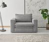 Loveseat Sessel Pesaro in grau Cord 125 cm Bild 5