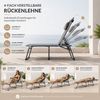 Sonnenliege klappbar gepolstert mit Kopfkissen & Sonnendach grau bis 150kg 193 x 59 x 45 cm extra hoch & breit - Gartenliege wetterfest Liegestuhl klappbar mit 4-fach verstellbarer Rückenlehne Relaxliege S Bild 4