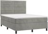 vidaXL Boxspringbett mit Matratze & LED Hellgrau 140x190 cm Samt 3136179 Bild 3