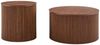 BBWL Couchtisch mit Stauraum Rund Beistelltische Wohnzimmer Schlafzimmer platzsparend, 2-teiliges Couchtisch Set MDF Nesting Tische Walnussholz Roman Design Bild 2