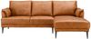 Ecksofa Luso Cognac Echtleder - Rechte Recamiere, Taschenfederkern & Metallfüßen Bild 5
