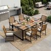 TLGREEN Gartenstuhl Rattan,Wetterfest, Balkonstuhl mit WPC Armlehne, (Outdoor Stuhl mit abnehmbar Kissen, Essstühle aus Metall, 2 St), bis 160 kg belastbar, für Terrasse, Garten, Balkon,Pool Bild 4