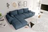 99rooms Antalya Ecksofa Strukturstoff NEVE Dunkelblau Links mit Schlaffunktion Bild 3