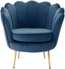 Vente-unique - DANDELION Sessel SamtStoff Blau - B 75 cm x H 76,5 cm x L 78 cm Bild 2