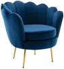 Vente-unique - DANDELION Sessel SamtStoff Blau - B 75 cm x H 76,5 cm x L 78 cm Bild 3