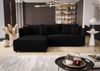 Ecksofa Schlafsofa EVORA Stoff Poso Schwarz Ottomane Links Bild 5
