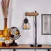»Aprica«, aus Metall/Holz in Schwarz/Braun, Retro Tischlampe mit höhenverstellbarem Schirm, 1 x E27 max. 40 Watt, Lampe für Büro u. Schreibtisch mit Lichteffekt durch Schirm in Gitter-Optik Bild 2